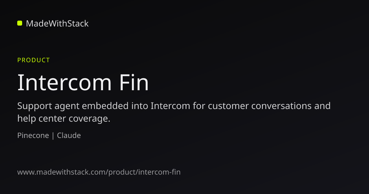 Intercom Fin - MadeWithStack
